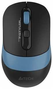 Мышь A4Tech Fstyler FB10C черный/синий оптическая (2400dpi) беспроводная BT/Radio USB (4but) (FB10C ASH BLUE) 538263778