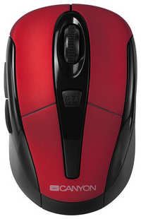 Мышь Canyon цвет - черный/красный, беспроводная 2.4 Гц, регулируемый DPI 800/1000/1600, 6 кнопок, прорезиненное по (CNR-MSOW06R) 538269794