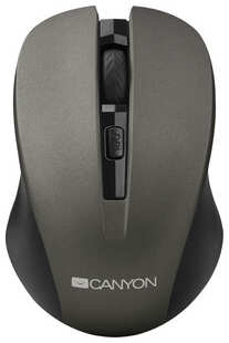 Мышь Canyon CNE-CMSW1GR мышь, цвет - серый, беспроводная 2.4 Гц, DPI 800/1000/1200 DPI, 3 кнопки и колесо прокрутки, п (CNE-CMSW1GR) 538269797