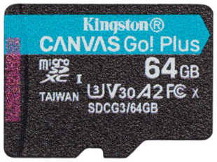 Флеш карта Kingston microSDXC 64Gb Class10 SDCG3/64GBSP Canvas Go! Plus w/o adapter (SDCG3/64GBSP) 538285405
