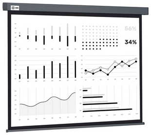 Экран для проектора Cactus 180x180 см Wallscreen CS-PSW-180X180-SG 1:1 настенно-потолочный рулонный