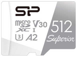 Карта памяти Silicon Power microSDXC 512Gb Class10 SP512GBSTXDA2V20SP Superior + adapter
