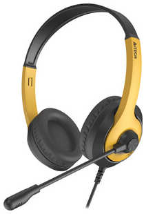 Наушники с микрофоном A4Tech Fstyler FH100U желтый/черный 2м накладные USB оголовье (FH100U (BUMBLEBEE)) 538293711