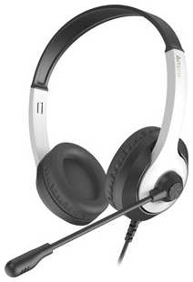 Наушники с микрофоном A4Tech Fstyler FH100U белый/черный 2м накладные USB оголовье (FH100U (PANDA)) 538293712