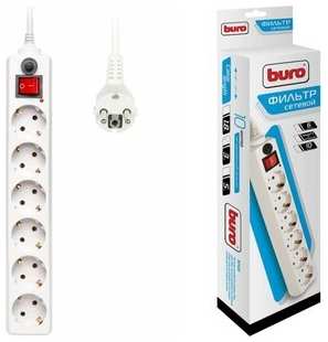 Сетевой фильтр Buro 600SH-3-W 3м (6 розеток) белый 538400470