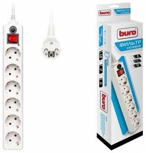 Сетевой фильтр Buro 600SH-1.8-W 1.8м (6 розеток) белый 538400474