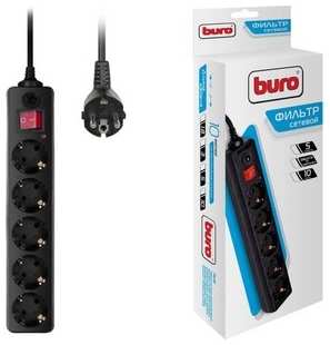Сетевой фильтр Buro 500SH-10-B 10м (5 розеток) черный 538400485