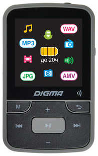 Плеер Digma Hi-Fi Flash Z4 BT 16Gb /1.5'' /FM/microSDHC/clip Hi-Fi Flash Z4 BT 16Gb /1.5″ /FM/microSDHC/clip