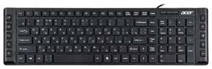 Клавиатура Acer OKW010 черный USB slim Multimedia 538707874