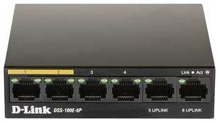 Коммутатор D-Link DSS-100E-6P/A1A 6x100Mb 1G неуправляемый 538731064