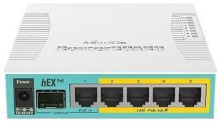 Роутер MikroTik hEX PoE (RB960PGS) 10/100/1000BASE-TX/SFP