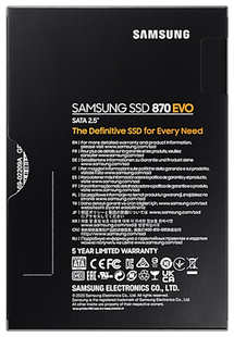 SSD накопитель Samsung 4TB 870 EVO, V-NAND, 2.5'', SATA III, [R/W - 530/560 MB/s] 4TB 870 EVO, V-NAND, 2.5″, SATA III, [R/W - 530/560 MB/s] 538746602