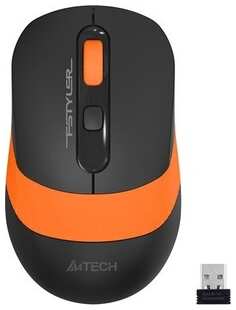 Мышь A4Tech Fstyler FG10 черный/оранжевый оптическая (2000dpi) беспроводная USB (4but) 538760244