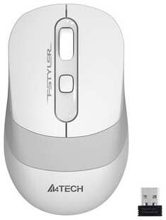 Мышь A4Tech Fstyler FG10 белый/серый оптическая (2000dpi) беспроводная USB (4but) 538760248