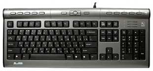 Клавиатура A4Tech KLS-7MUU серебристый/черный USB slim Multimedia 538760418