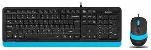 Комплект клавиатура и мышь A4Tech Fstyler F1010 клав-черный/синий мышь-черный/синий USB Multimedia 538760480