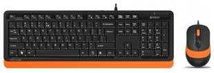 Комплект клавиатура и мышь A4Tech Fstyler F1010 клав-черный/оранжевый мышь-черный/оранжевый USB Multimedia 538760482