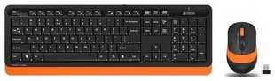Комплект клавиатура и мышь A4Tech Fstyler FG1010 клав-черный/оранжевый мышь-черный/оранжевый USB беспроводная Multimedia 538760485