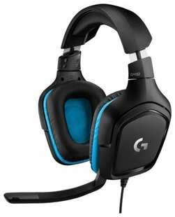 Гарнитура игровая Logitech G432 Wired Leatherette black/blue (981-000770) 538761150