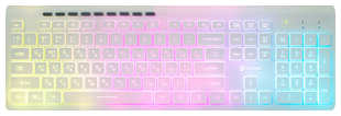Клавиатура Oklick 490ML белый USB slim Multimedia LED 538764156