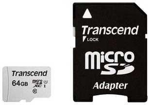 Карта памяти Transcend microSDXC 64Gb Class10 TS64GUSD300S-A + adapter 538769682