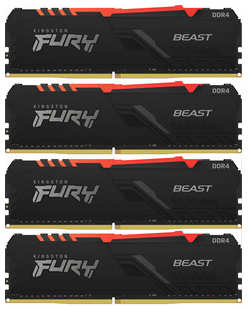 Память оперативная Kingston 64GB DDR4 DIMM 1Gx8 FURY Beast RGB (KF426C16BB1AK4/64)