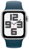 Смартф-часы Apple Watch SE 2023 A2722 40мм OLED корп.серебристый Sport Band рем.синий разм.брасл.:150-200мм (MRE23LL / A) (MRE23LL/A)