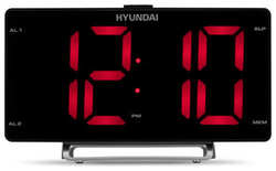 Радиобудильник Hyundai H-RCL246 черный LCD подсв:красная часы:цифровые FM (H-RCL246 red)