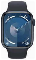 Смарт-часы Apple Watch Series 9 A2980 45мм OLED корп.темная ночь Sport Band рем.темная ночь разм.брасл.:160-210мм (MR9A3LL / A) (MR9A3LL/A)