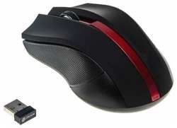 Мышь Oklick 615MW черный / красный оптическая (1000dpi) беспроводная USB для ноутбука (3but) (412861)