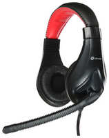 Наушники с микрофоном Oklick HS-L100 черный / красный 2м накладные оголовье (359485) (359485)