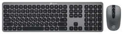 Клавиатура + мышь Oklick 300M клав:серый мышь:серый / черный USB беспроводная slim (1488402)