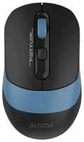 Мышь A4Tech Fstyler FB10C черный / синий оптическая (2400dpi) беспроводная BT / Radio USB (4but) (FB10C ASH BLUE) (FB10C  ASH BLUE)