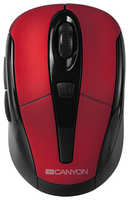 Мышь Canyon цвет - черный / красный, беспроводная 2.4 Гц, регулируемый DPI 800 / 1000 / 1600, 6 кнопок, прорезиненное по (CNR-MSOW06R)