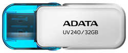Флеш Диск A-DATA 32Gb UV240 AUV240-32G-RWH USB2.0 белый / голубой