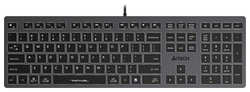 Клавиатура A4Tech Fstyler FX60 серый USB slim LED (FX60 GREY  /  WHITE) (FX60 GREY / WHITE)