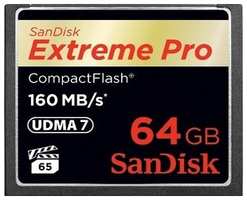 Карта памяти Sandisk Extreme Pro CF 160MB / s 64 GB VPG 65, UDMA 7 (SDCFXPS-064G-X46)