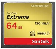 Карта памяти Sandisk Extreme CF 120MB / s, 85MB / s write, UDMA7, 64GB (SDCFXSB-064G-G46)