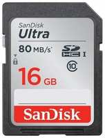 Карта памяти Sandisk Ultra SDHC 16GB 80MB/s Class 10 UHS-I (SDSDUNC-016G-GN6IN)