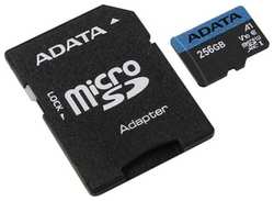 Карта памяти A-DATA 256GB microSDXC Class 10 UHS-I A1 100 / 25 MB / s (SD адаптер) (AUSDX256GUICL10A1-RA1)