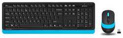 Комплект клавиатура и мышь A4Tech Fstyler FG1010 клав-черный / синий мышь-черный / синий USB беспроводная Multimedia (FG1010 BLUE)