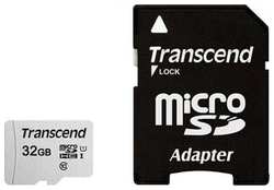 Карта памяти Transcend microSDHC 32Gb Class10 TS32GUSD300S-A + adapter