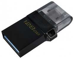 Флеш-диск Kingston 128Gb DataTraveler microDuo 3 G2 DTDUO3G2 / 128GB USB3.0 черный (DTDUO3G2/128GB)