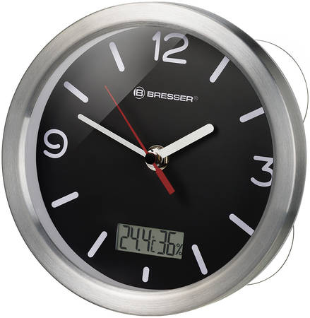 Часы Bresser (Брессер) MyTime Bath RC, водонепроницаемые, черные