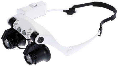 Лупа-очки Kromatech налобная бинокулярная 10/15/20/25x, с подсветкой (2 LED) MG9892G-3A 5896535
