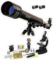 Eastcolight LTD Набор Eastcolight: телескоп 50/500 и микроскоп 100–1000x в подарочном кейсе, 84 аксессуара в комплекте