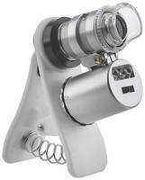 Микроскоп Kromatech 60x мини, с креплением для смартфона, подсветкой (2 LED) и ультрафиолетом (9882-W)
