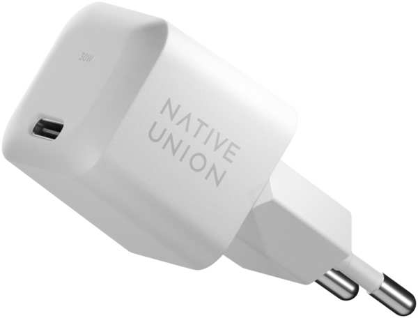 Сетевое зарядное устройство Native Union Fast GaN Charger USB-C, PD, 30Вт белый 65000151028296925137469669321729691430