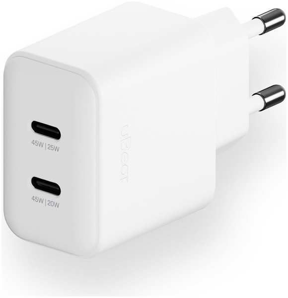 Сетевое зарядное устройство uBear Motion 2xUSB-C, 45 Вт