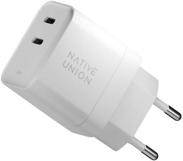 Сетевое зарядное устройство Native Union Fast GaN Charger 2 USB-C, PD, 35 Вт белый 657301087
